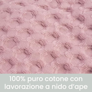 INTRECCI Accappatoio Tinta Unita Nido d’Ape 100% Cotone, Accappatoio Unisex Adulto con Cappuccio e Cinture