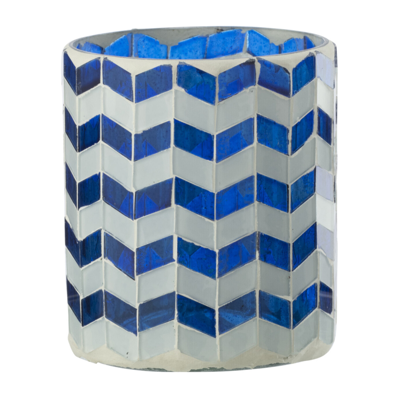 J-Line Chandelier - verre - bleu/blanc - medium