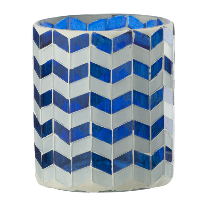 J-Line Chandelier - verre - bleu/blanc - medium
