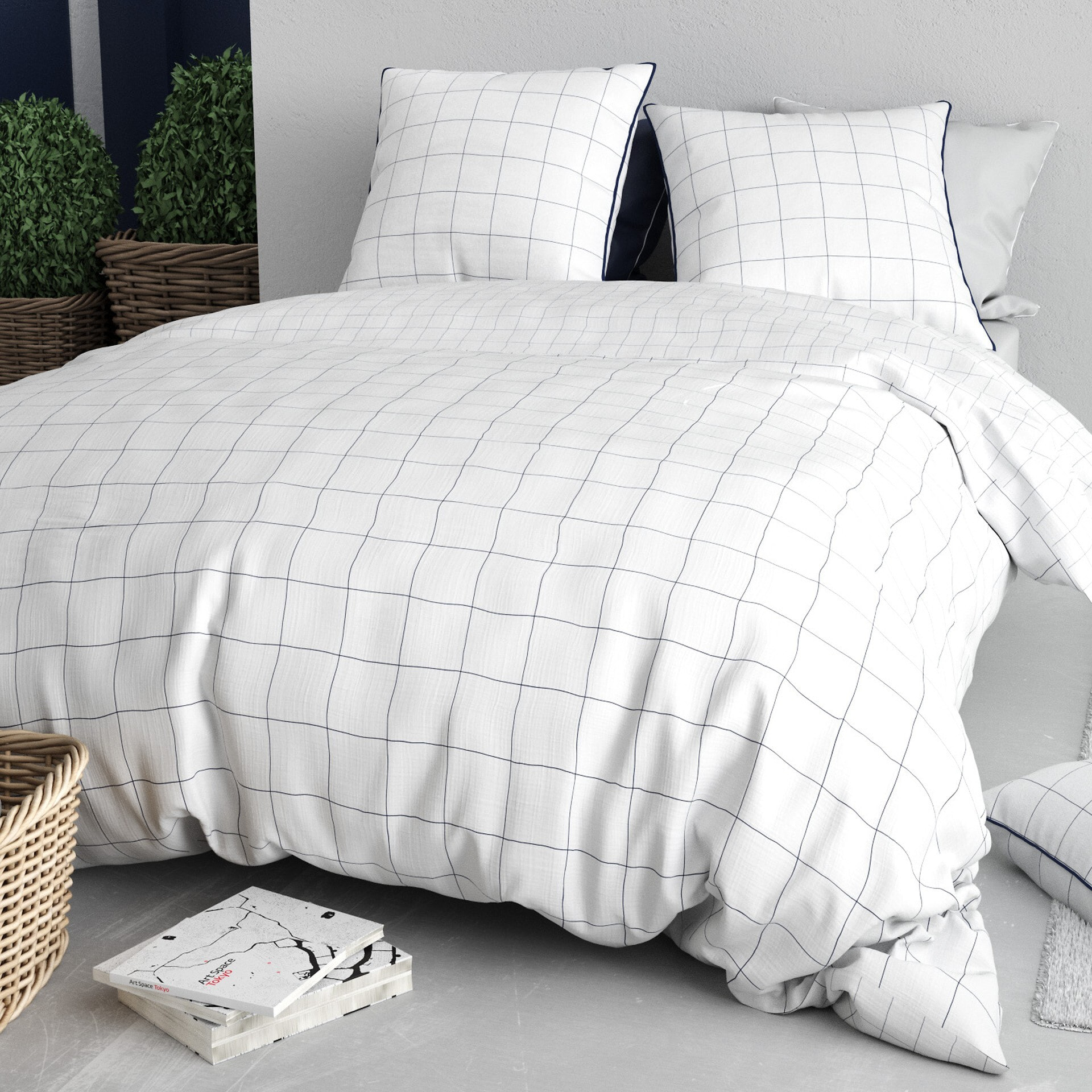 Parure Housse De Couette 3pcs 100% Coton 57 Fils NESTOR