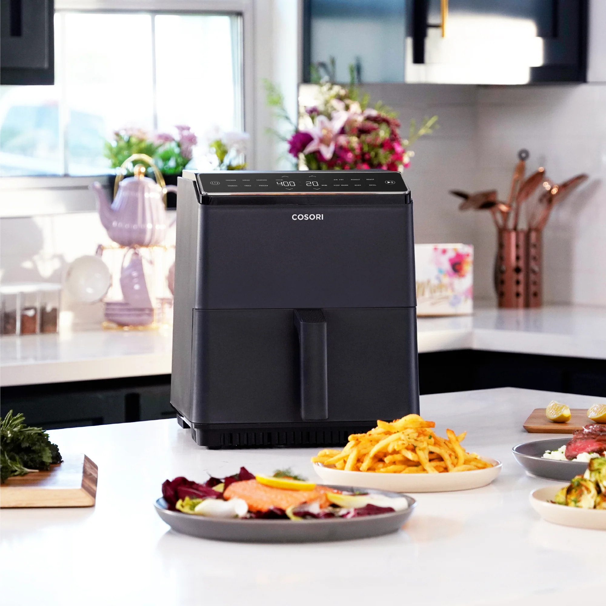 COSORI -Freidora de aire Dual Blaze Chef Edition Negro 6,4 litros