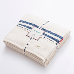 Manta de punto 140x190cm 340gr hilo teñido color crudo el ganso