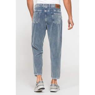 PANTALONE 5 TASCHE IN VELLUTO EFFETTO ACID WASH