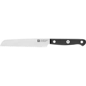 Couteau Universel, 13 cm, Acier Spécial Inoxydable, Noir, Gourmet