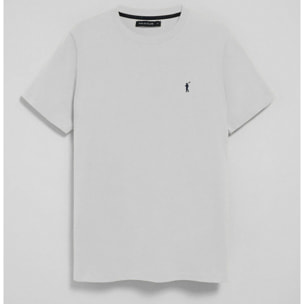 Pack di tre magliette a maniche corte blu marino, bianca e grigio vigorè con logo Rigby Go