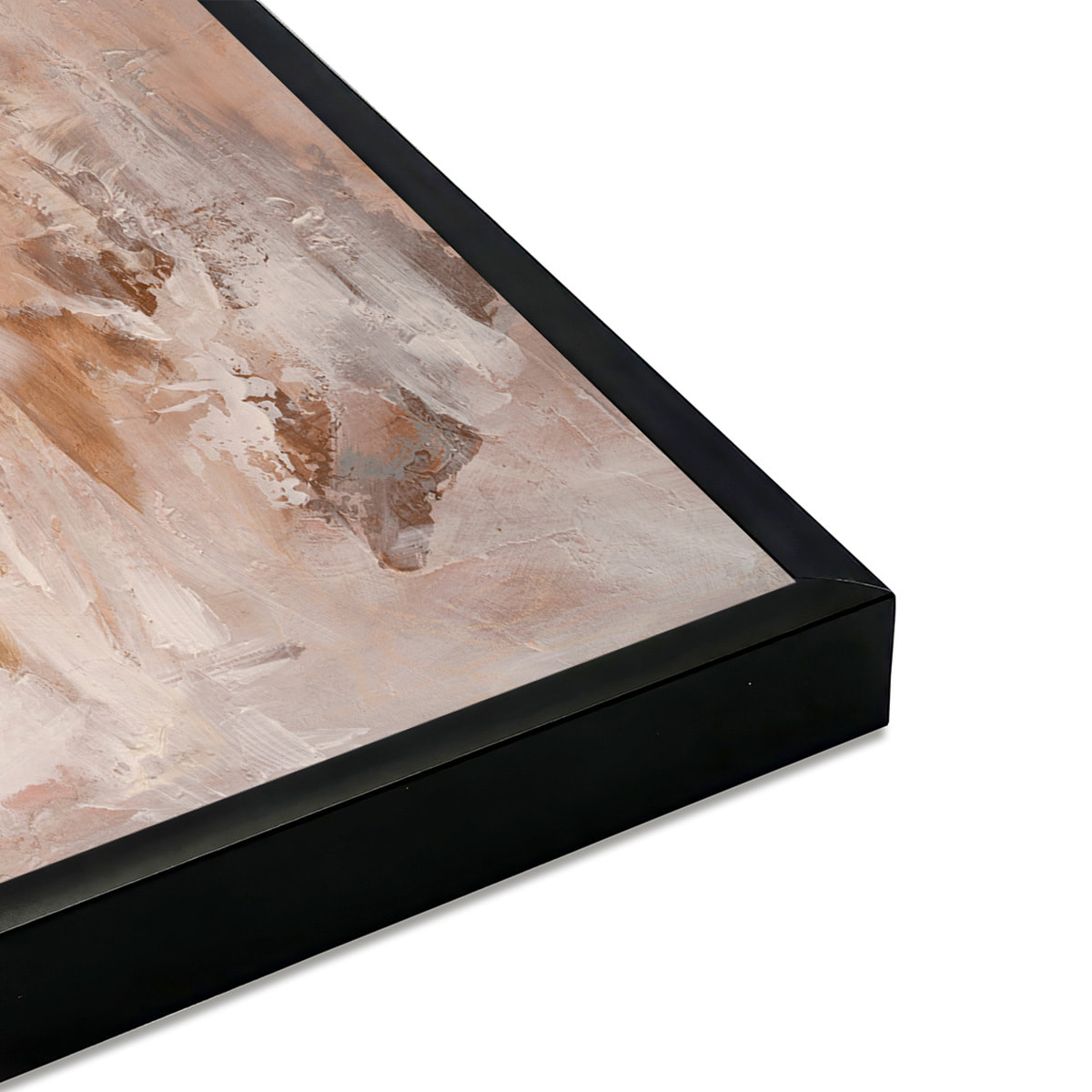 Affiche encadrée abstraction beige texturée Affiche + cadre en métal - Noir