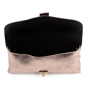 Argelato mini borsa a mano / portafoglio donna. Vera pelle scamosciata lucida.