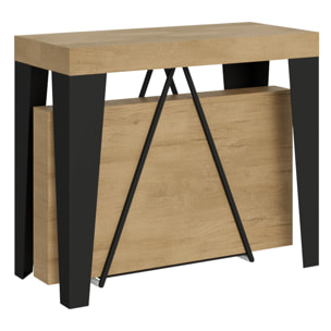 Console extensible 90x40/196 cm Algo Small chêne nature cadre anthracite