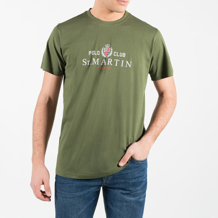 T-shirt in jersey con stampa centrale