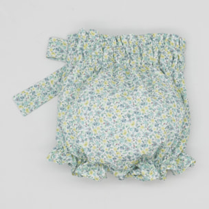 SHORT BOMBACHO FLORES AZULES Y AMARILLAS