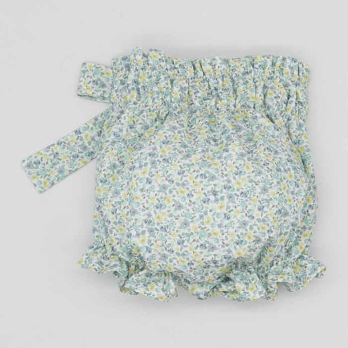 SHORT BOMBACHO FLORES AZULES Y AMARILLAS