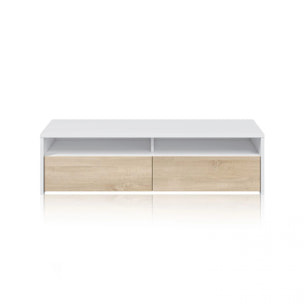 Mueble TV Elba 2 puertas Blanco Artik (Blanco Mate) - Roble Canadian