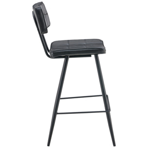 Lot de 2 tabourets de bar en simili noir FERNAND