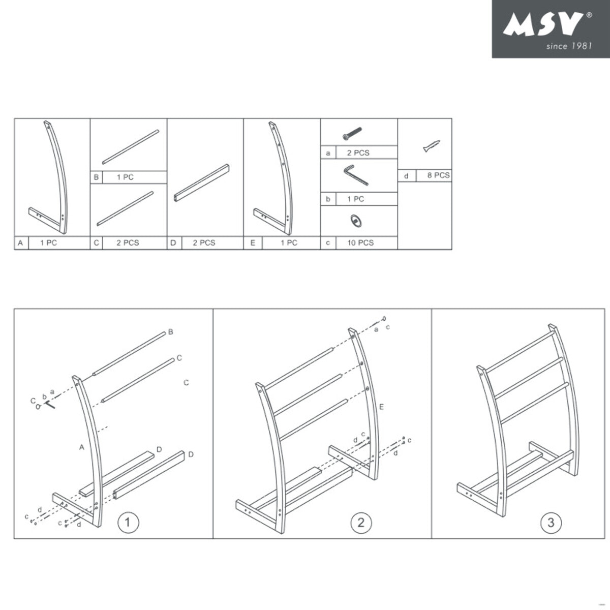 Porte Serviettes Bambou 3 Barres Acier Inox & Bambou MSV
