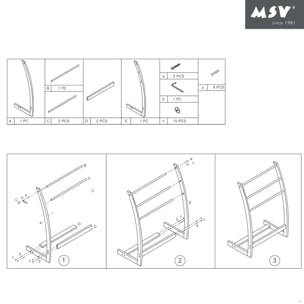 Porte Serviettes Bambou 3 Barres Acier Inox & Bambou MSV