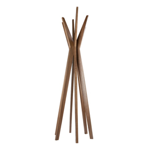 Perchero madera chapada en nogal 50x50x190cm