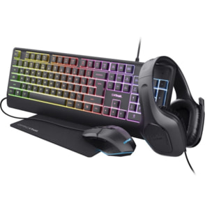 Clavier gamer sans fil TRUST Pack gaming QUADROX