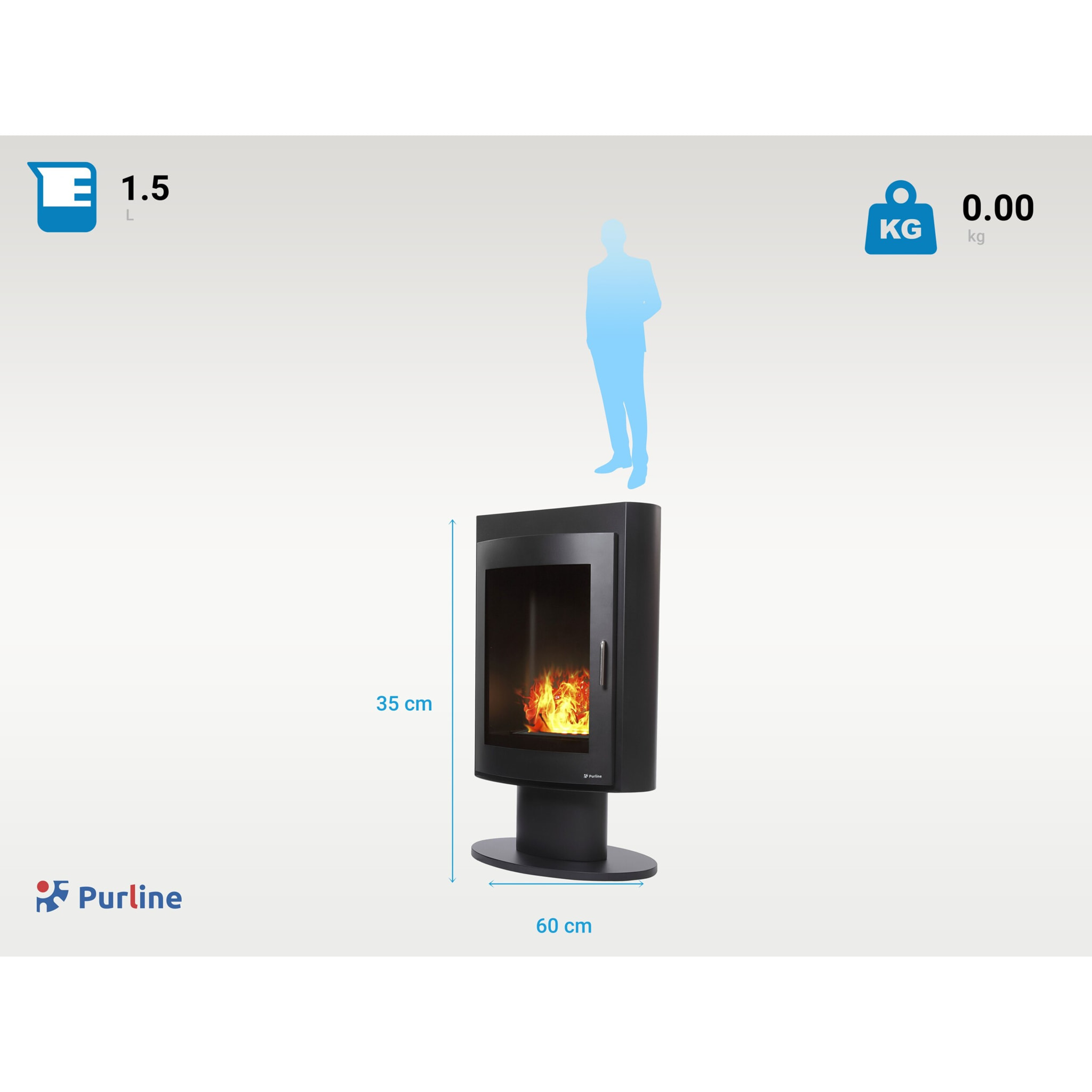Poêle décoratif avec flamme simulée