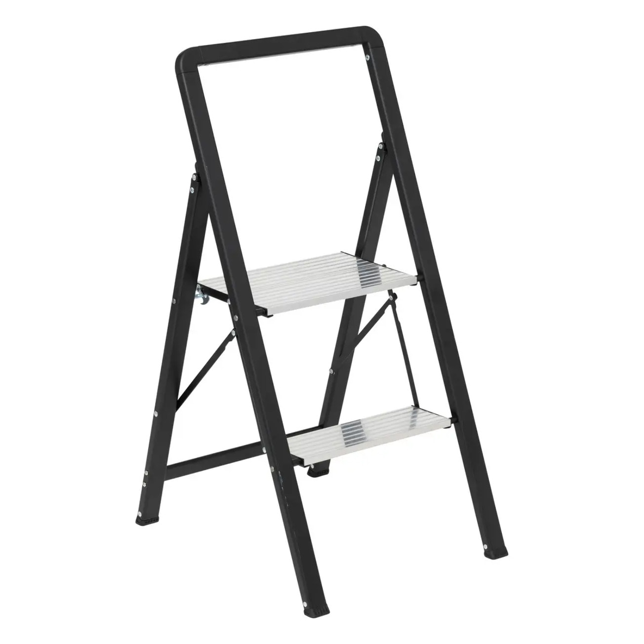 Marchepied en aluminium gris 2 marches H83cm