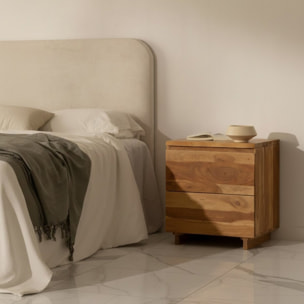 Table de chevet Livenza -bois massif d'acacia-couleur acacia 55 x 60 x 45 cm
