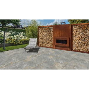 Douche solaire anthracite avec rince-pieds, réservoir 23 L, pour jardin et piscine, Arkema Happy (H120/7016)