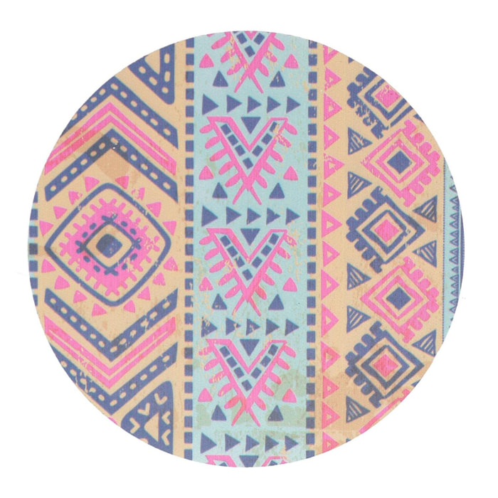 Sottopentola in legno confezione da 4 pezzi arancione tondo cmø18h0,5