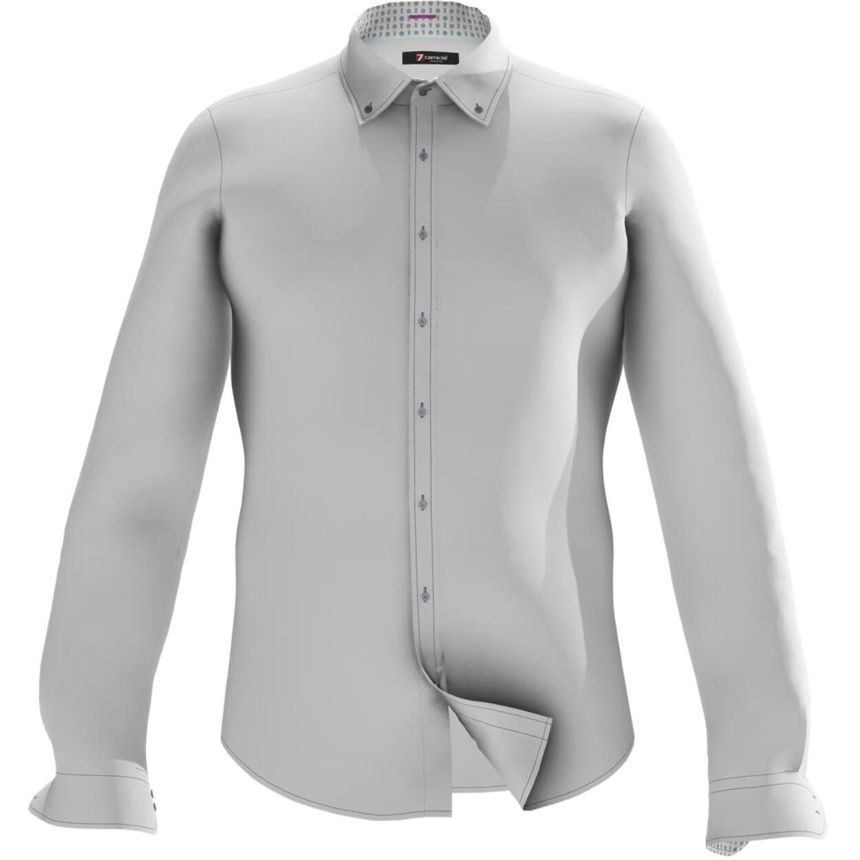 Camicia Uomo 1 Bottoni Button Down Slim Armaturato Unito Bianco