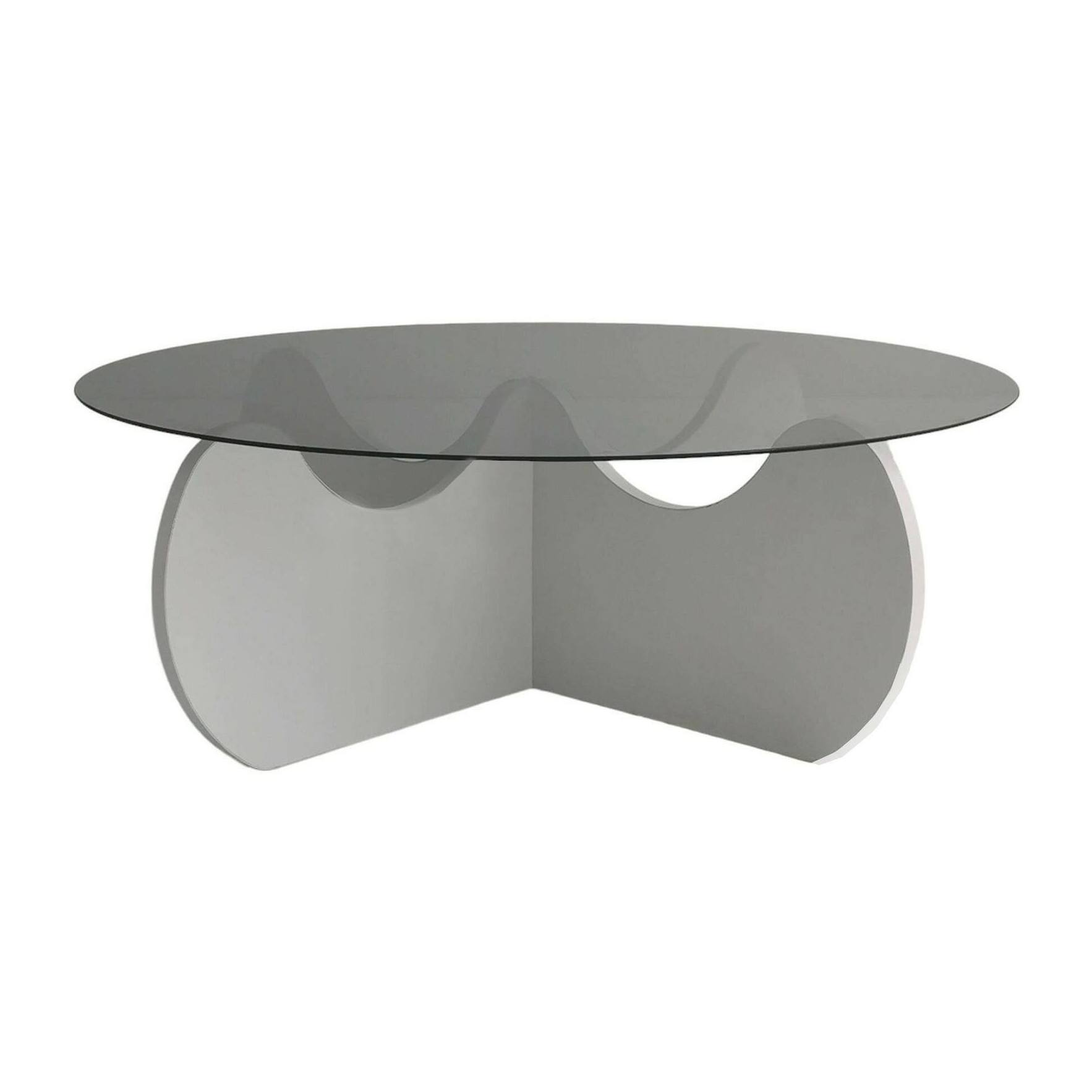 Tavolino da salotto Willow, Tavolo basso da caffè, Portariviste per divano, Ripiano da soggiorno, 90x90h30 cm, Bianco