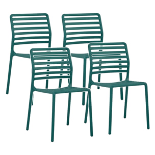 Set da 4 sedie da giardino in polipropilene verde petrolio – Lagos