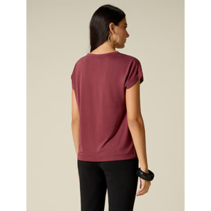 Oltre - T-shirt misto modal - Bordeaux