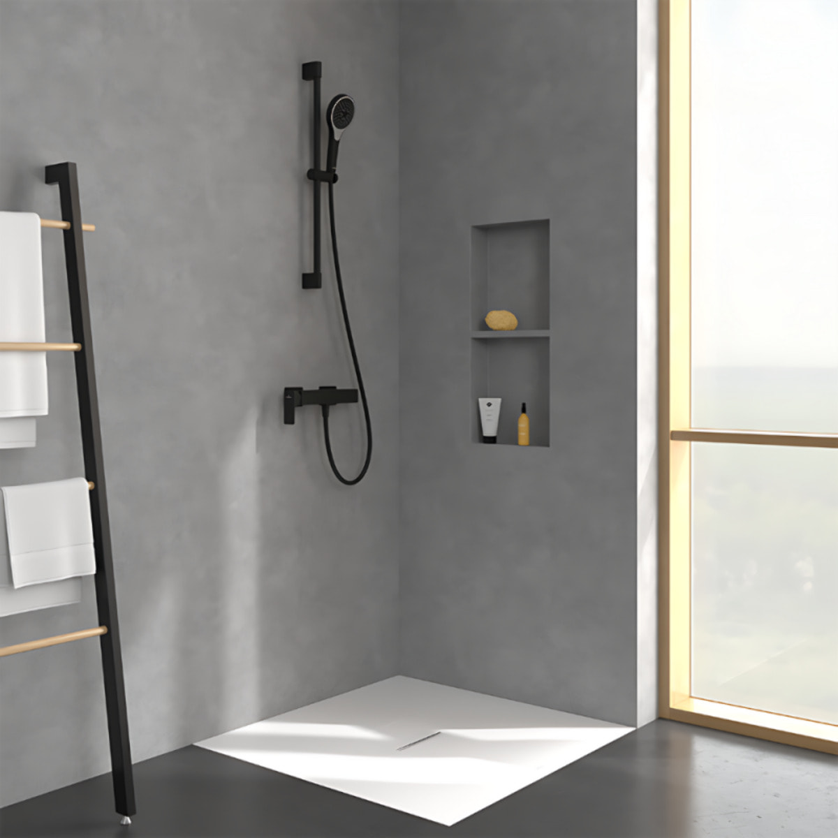Mitigeur mécanique douche Subway 3.0 Chrome + Ensemble de douche Verve Showers 3 jets Noir mat