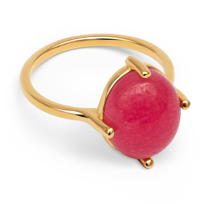 Anillo Celebrate Fucsia Baño Oro