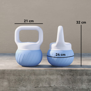 Kettlebell  10 Kg - poignée ergonomique antidérapante - revêtement souple - bleu
