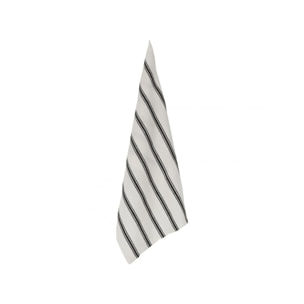 Lot de 3 torchons en lin et coton blanc et noir - PASSO 301