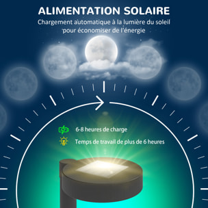 Lot de 8 spots solaires LED extérieurs marche arrêt automatique 3000K noir