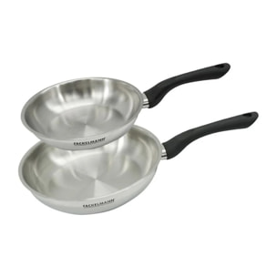 Set 2 poêles 20 et 24 cm en inox Fackelmann Geneva