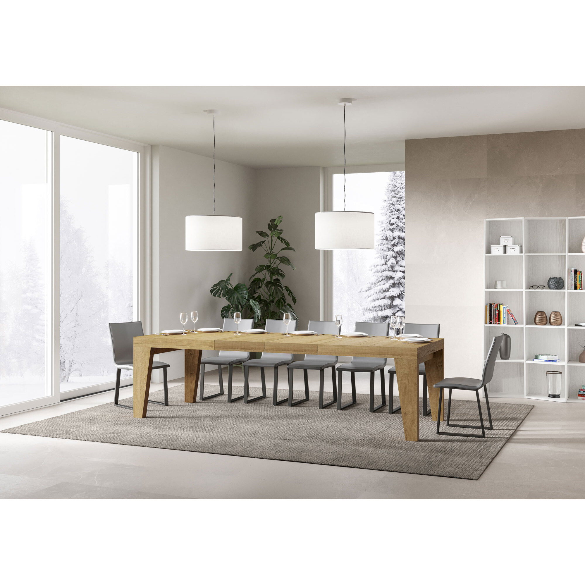 Table extensible 90x160/264 cm Naxy Premium Chêne Nature