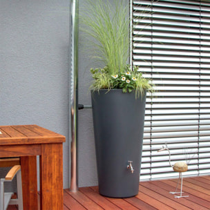 Bidón para agua de lluvia RAINBOWL de 210L color Antracita