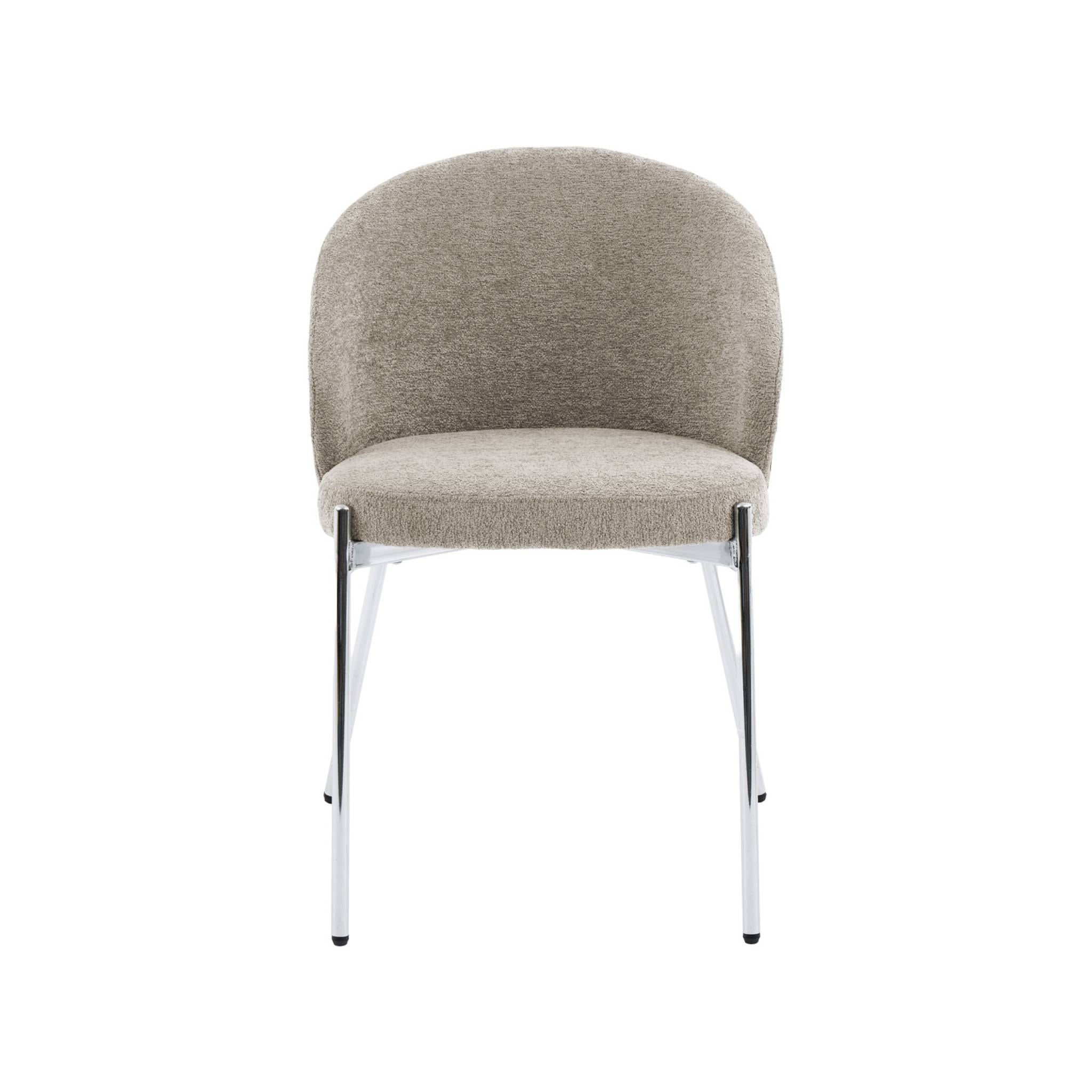 Chaise bois de peuplier teinté noyer, acier et tissu texturé (lot de 2) PAUL