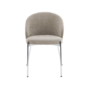 Chaise bois de peuplier teinté noyer, acier et tissu texturé (lot de 2) PAUL