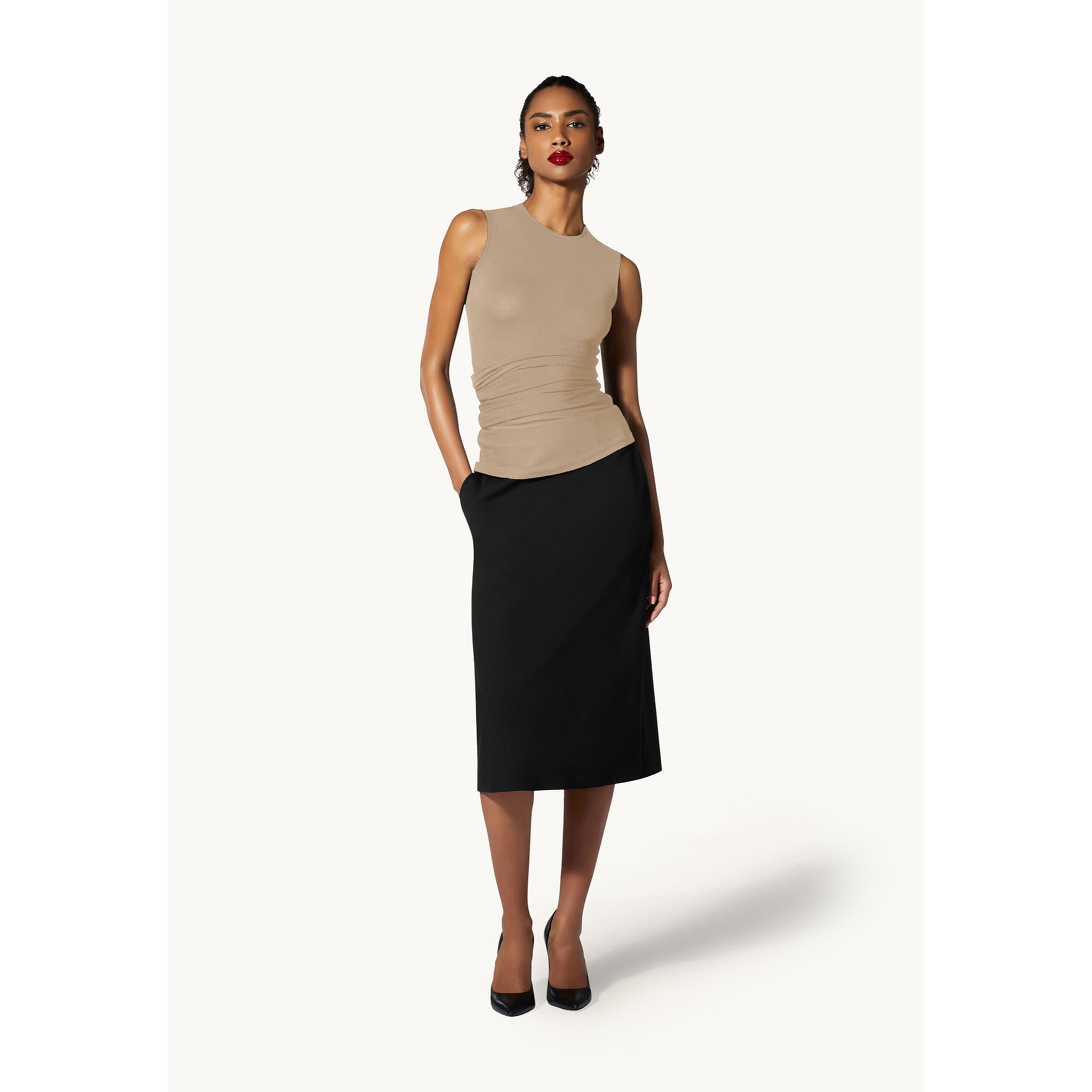 Top senza maniche The Crepe Jersey Top Sleeveles