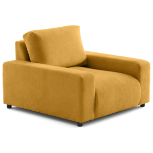 Pivoine - fauteuil en velours texturé - Jaune