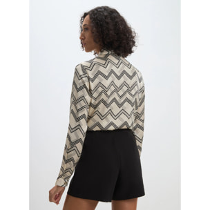 Camicia fantasia chevron con cravattino