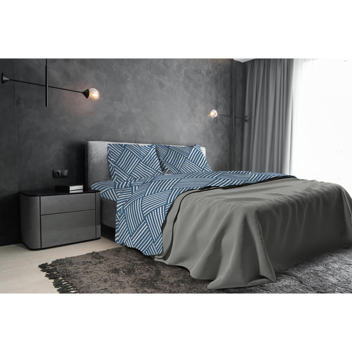 COMPLETO LETTO DAFNE - PIAZZA E MEZZA CITY LIFE BLUE