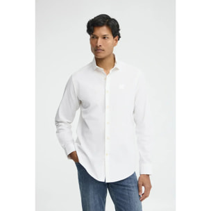 Camisa popelín blanca de corte regular con logo Polo Club