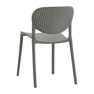 Set di 4 sedie MAIORCA in polipropilene grigio, impilabili