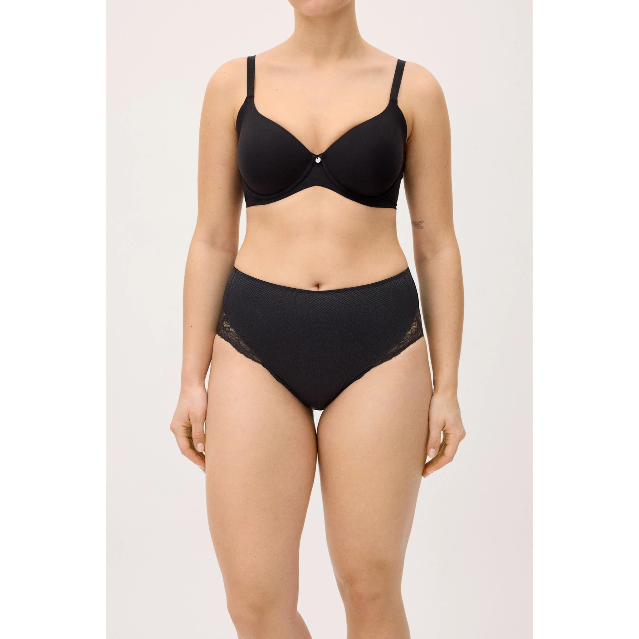 Slip vita alta donna Nero