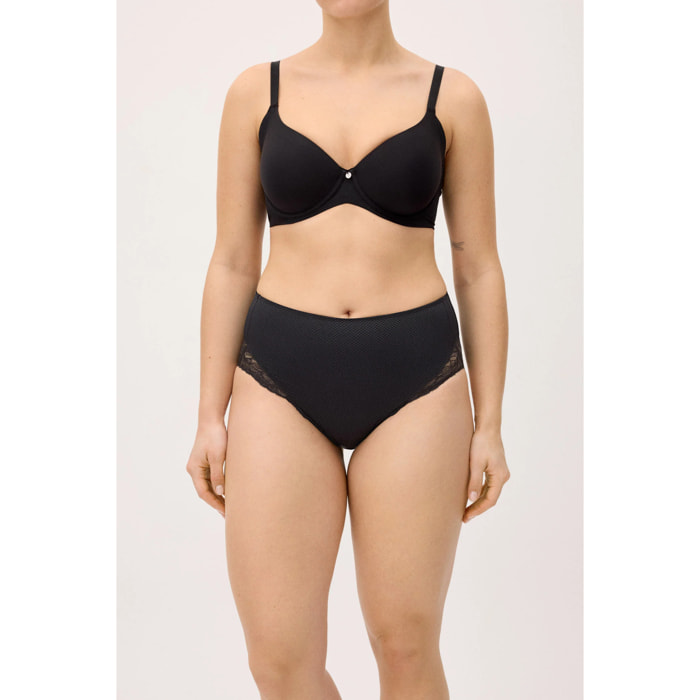 Slip vita alta donna Nero