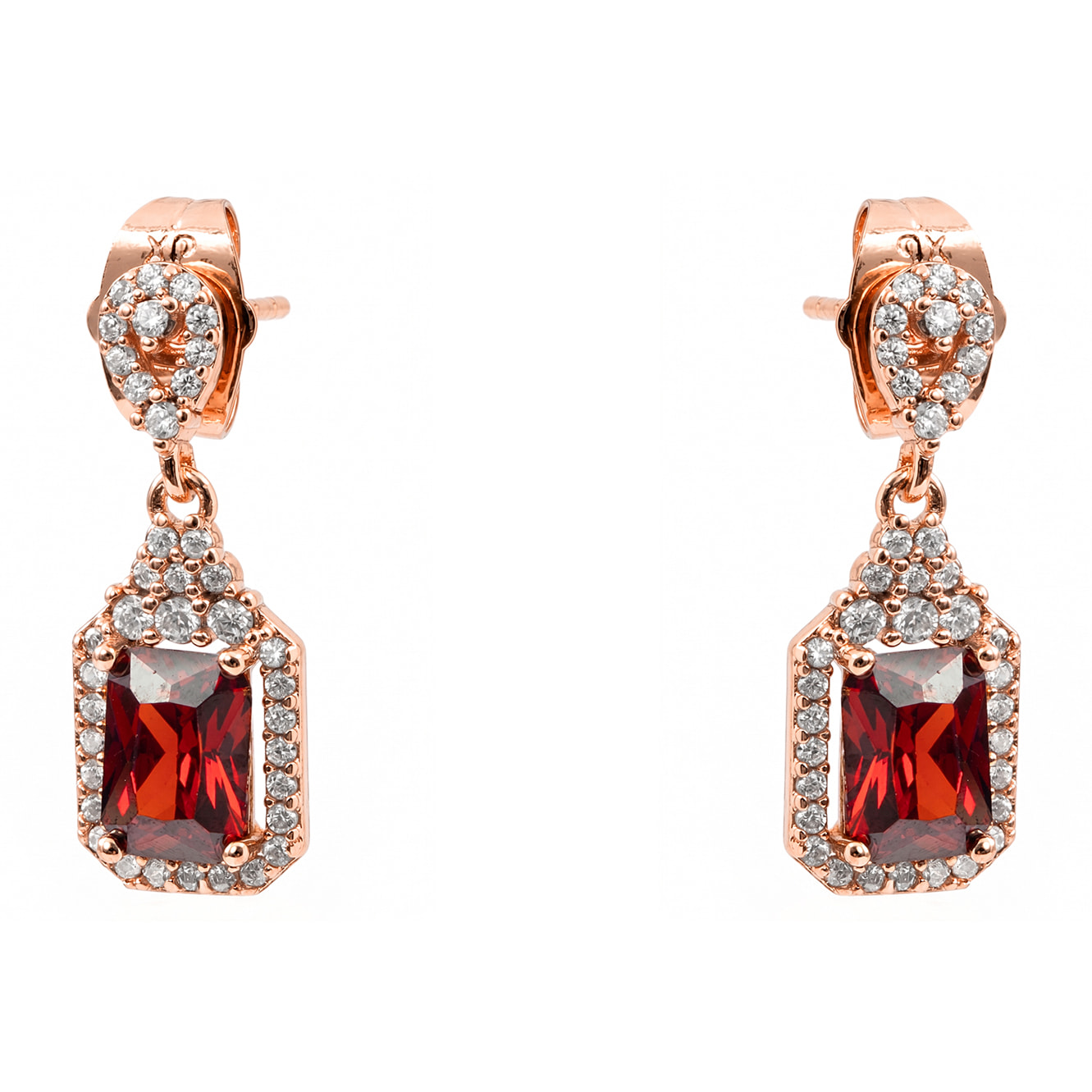 Pendientes Lely acabado oro rosa 18k