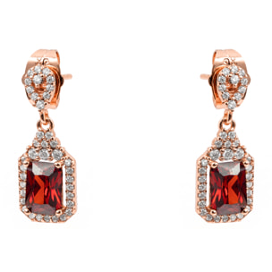 Pendientes Lely acabado oro rosa 18k